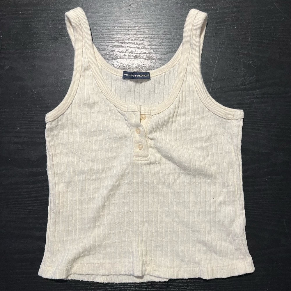 Brandy Melville cream cropped tank OS